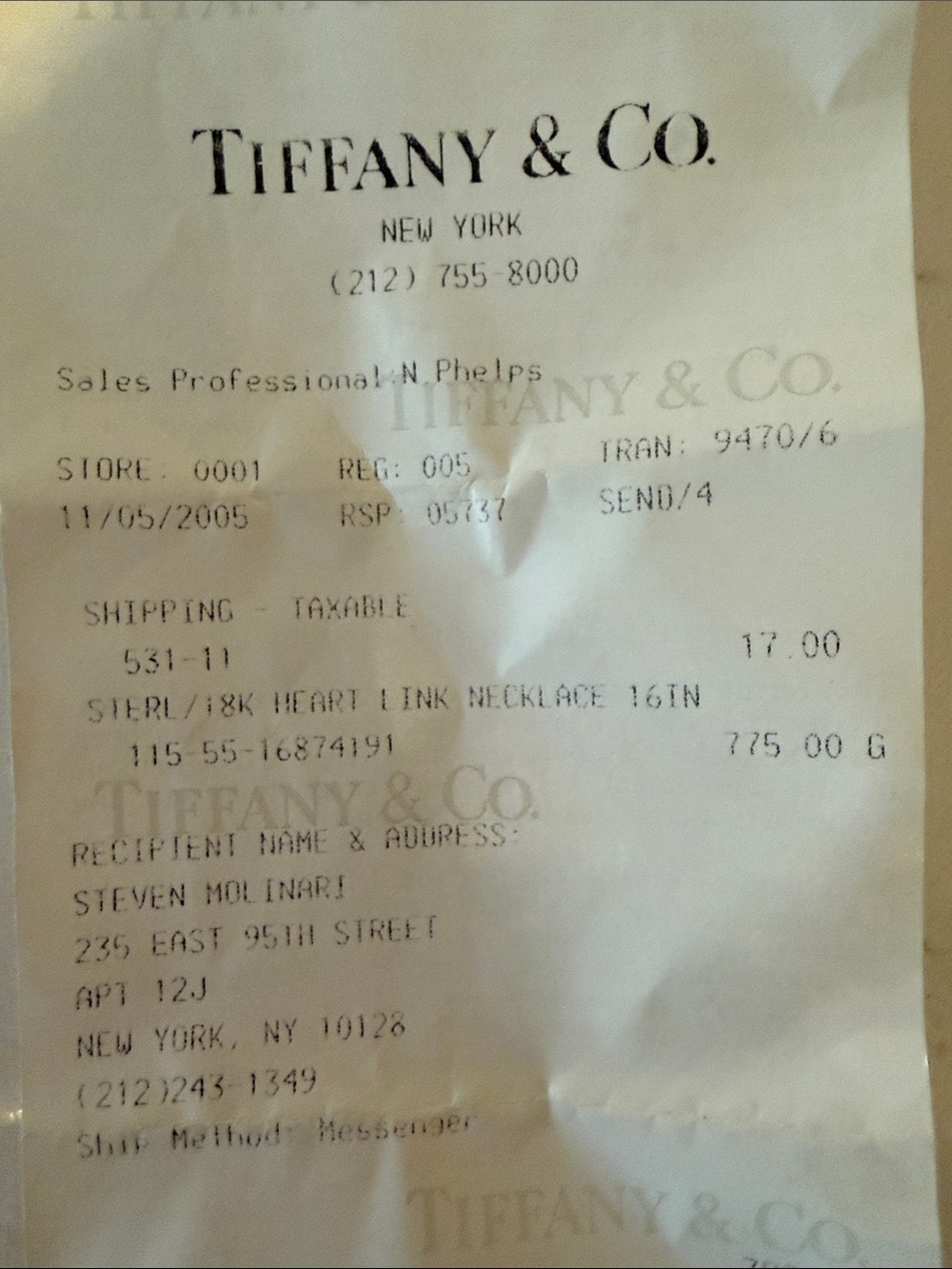 Tiffany & Co. Sterling Silver & 14k Gold Heart Link Necklace - Picture 5 of 5